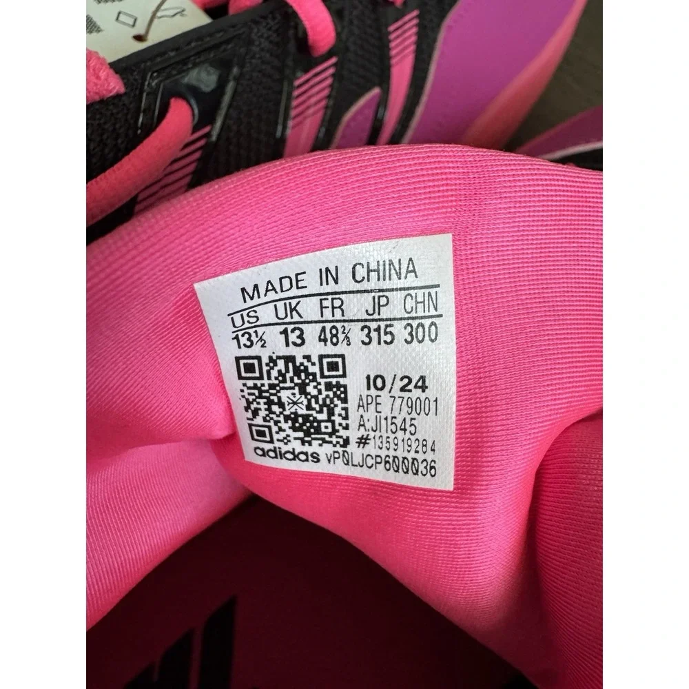 Adidas US 13.5 Men's Pink Black Lifestyle Basketball Dame Certified 3 JI1545 New